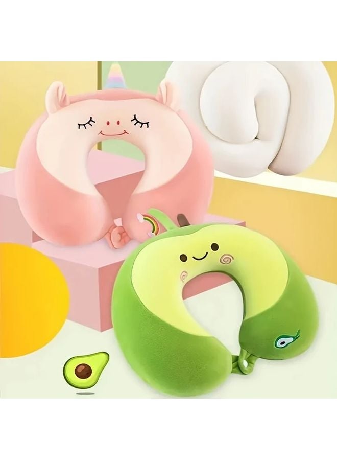 Unicorn Neck Pillow Slow Rebound U Shaped Travel Office Support Removable Cover - Image 1